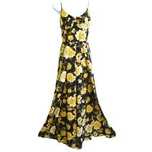 Jumpsuit Xhilaration Floral Adj Spaghetti Straps Tie Bust Tulip Wide Leg XL